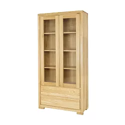 Prosklená vitrína z masivního přírodního dubu 95x40x195cm - Dub přírodní