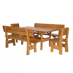 HUGO - zahradní set z masivního smrkového dřeva - Týk lak