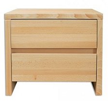 Noční stolek z masivního buku 50x35x45cm - Buk-bělený