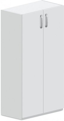 Skříň policová, dvířka 80x42x145cm - Bílá