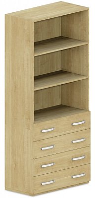 Skříň policová, zásuvky/niky 80x42x180cm - Wenge