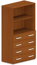 Skříň policová, zásuvky/niky 80x42x145cm - Šedá