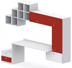 Stolová sestava 280x55x220cm - Chilli red