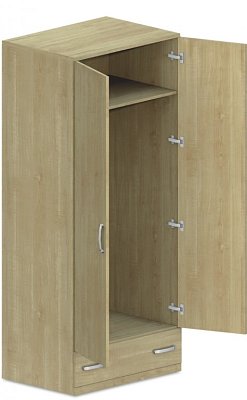 Šatní skříň se zásuvkou 90x62x205cm - Buk bílý