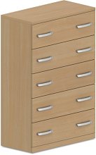 Komoda zásuvková 80x40x145cm - Buk bílý