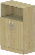 Skříň policová, dvířka/niky 80x42x117,5cm - Bílá