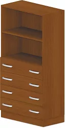 Skříň policová, zásuvky/niky 80x42x152,5cm - Šedá