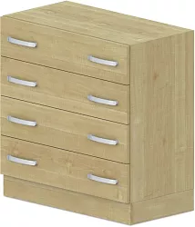 Skříň policová, zásuvky 80x42x82,5cm - Šedá