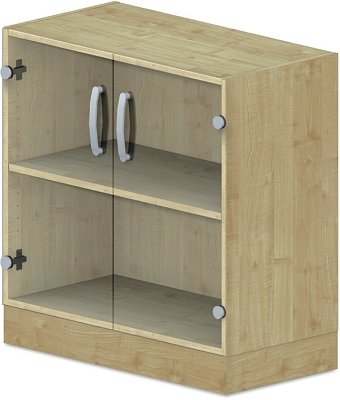 Skříň policová, prosklená dvířka 80x42x82,5cm - Wenge