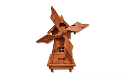 Větrný mlýn z masivního smrkového dřeva v.83cm - týk