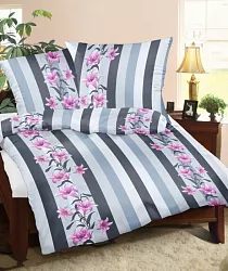 Povlečení krep - 140/200 + 70/90 - 043 Šedá - POSLEDNÍ KUS