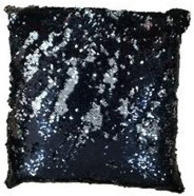 Povlak na polštářek flitrový - černo-stříbrný