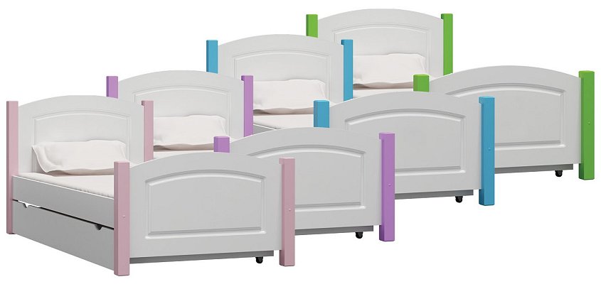 Úložný prostor pod postel z masivní borovice 97x65x19cm - Bílá - POSLEDNÍ KUSY