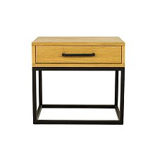 Noční stolek kombinovaný z masivního přírodního dubu 50x35x45cm - Dub bělený