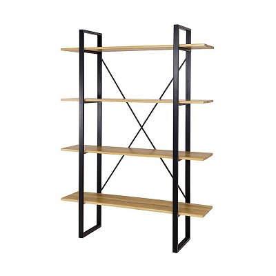 Regál RG 370 kombinovaný z masivního přírodního dubu 130x180x35cm - Dub bělený