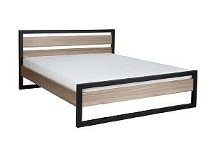 Postel z masivního přírodního dubu, dvoulůžko 180x200cm - Dub bělený