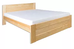 Postel z masivní borovice, dvoulůžko 160x200cm - Šedá