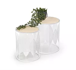 Sestava dvou konferenčních stolků Folla 33x40cm a 40x45cm - Bílá