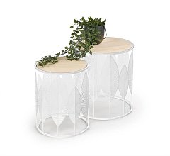 Sestava dvou konferenčních stolků Folla 33x40cm a 40x45cm - Bílá