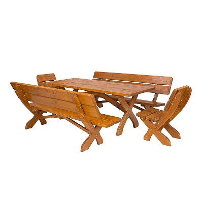 MARIO - zahradní set z masivního smrkového dřeva - Dub