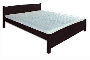 Postel z masivní borovice, dvoulůžko 200x200cm - Ořech 