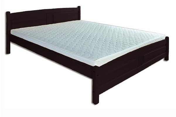 Postel z masivní borovice, dvoulůžko 200x200cm - Ořech 