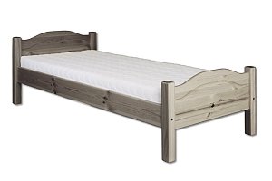 Postel z masivní borovice, jednolůžko 90x200cm - Šedá