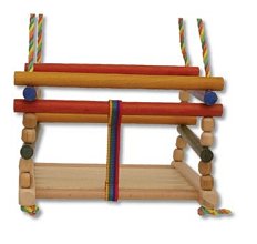 Dětská houpačka z masivního bukového dřeva 32x32x10cm - Přírodní - POSLEDNÍ KUS