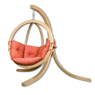 KOKO - křeslo závěsné z masivního smrkového dřeva 230x195x120cm - Krémová