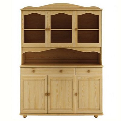 Vitrína z masivní borovice 133x47x190cm - Borovice