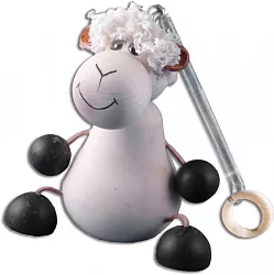 Figurka ovce na pružince z masivní borovice výška 13cm