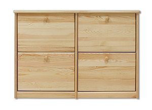 Botník s výklopnými zásuvkami z masivní borovice 110x29x80cm - Borovice