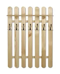 Věšáková stěna z masivní borovice 81x22x102cm - Šedá