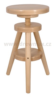 Dřevěný taburet s výškovým nastavením 30x30x60cm - Buk