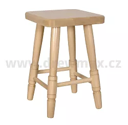 Dřevěný taburet v.45cm - Šedá