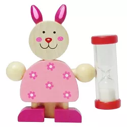 Dřevěné přesýpací hodiny na čištění zubů - Králíček