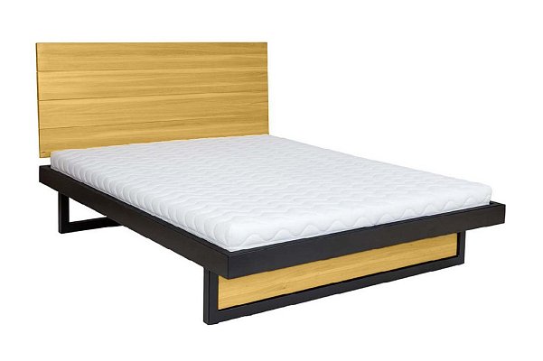 Postel z masivního přírodního dubu, jednolůžko 120x200cm - Dub přírodní