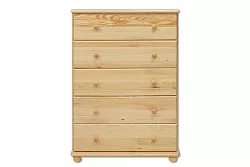 Komoda zásuvková z masivní borovice 80x47x122cm - Šedá