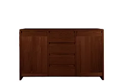 Komoda kombinovaná z masivní borovice 133x40x85cm - Šedá