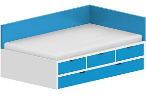 Dětská postel 120x200cm s úložným prostorem Anna - Marmara blue