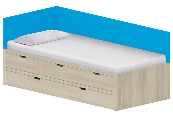 Dětská postel 90x200cm s úložným prostorem Anna - Marmara blue