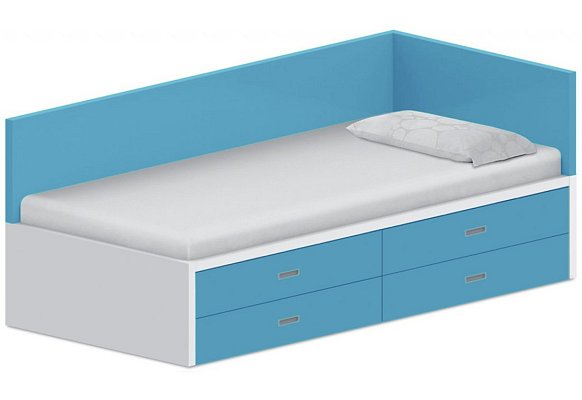 Dětská postel 90x200cm s úložným prostorem Gita - Marmara blue