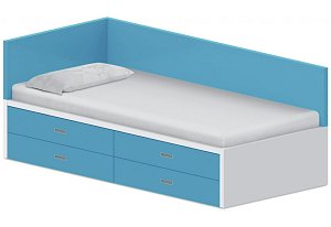 Dětská postel 90x200cm s úložným prostorem Gita - Marmara blue