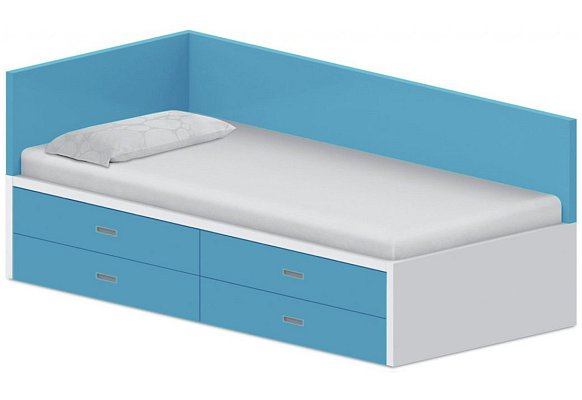 Dětská postel 90x200cm s úložným prostorem Gita - Marmara blue