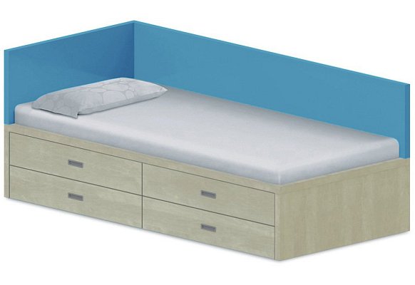 Dětská postel 90x200cm s úložným prostorem Gita - Marmara blue