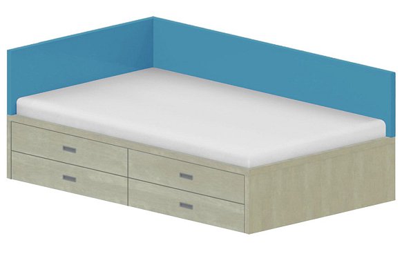 Dětská postel 120x200cm s úložným prostorem Gita - Marmara blue 