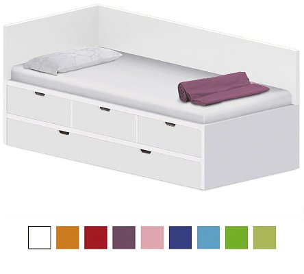 Dětská postel 90x200cm s úložným prostorem Anna - Brilliant white
