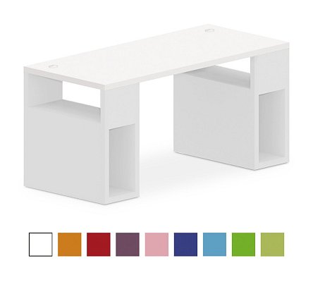 Stůl s úložnými podnožemi 160x70cm - Brilliant white