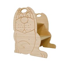 Dřevěné schůdky s pejskem 32x40cm - Buk 