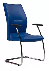 Konferenční křeslo 1810/S Lei - koženka modrá